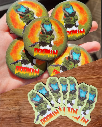 5,6cm Glitter pinssi